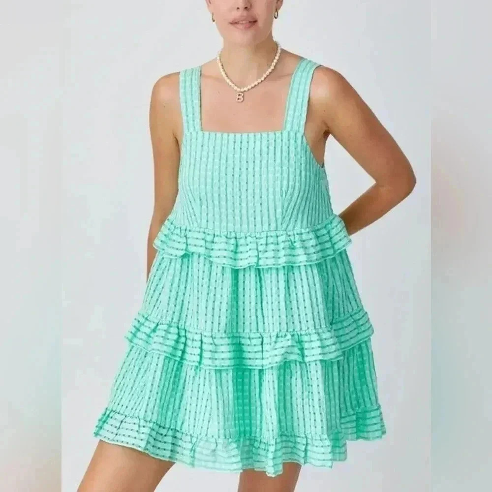 Baevely tiered mini dress size large NWT